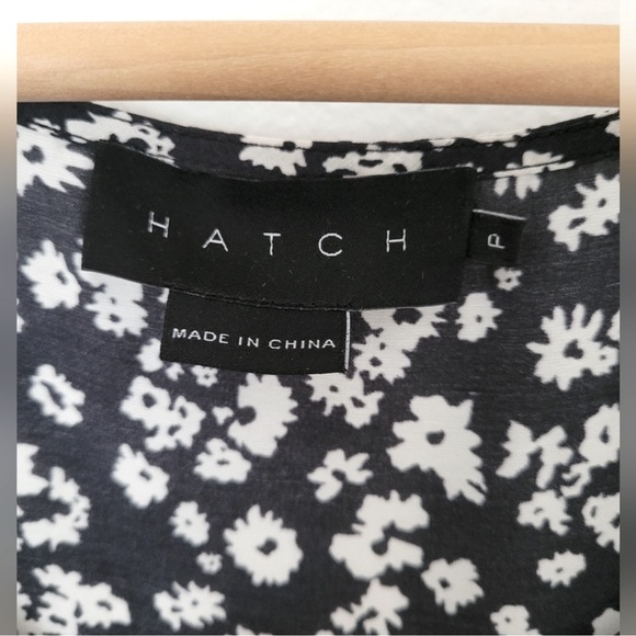 HATCH Floral Flowy Tent Dress with Pockets - Dark Grey & White - Picture 6 of 10